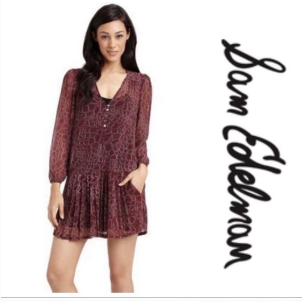 SAM EDELMAN Sheer Mini Dress 2 pcs Ruffle M